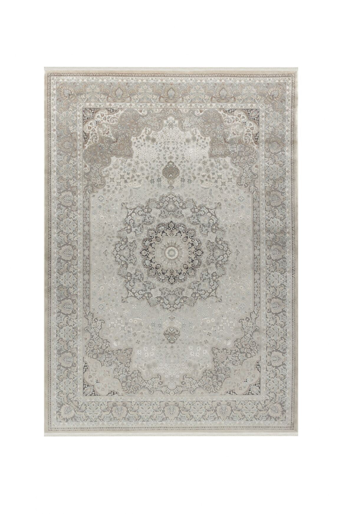 Aura 2861 Gri - Viskon Halı | Modern Dokuma Salon Halısı | Kalın Tabanlı Şık Halı 15mm